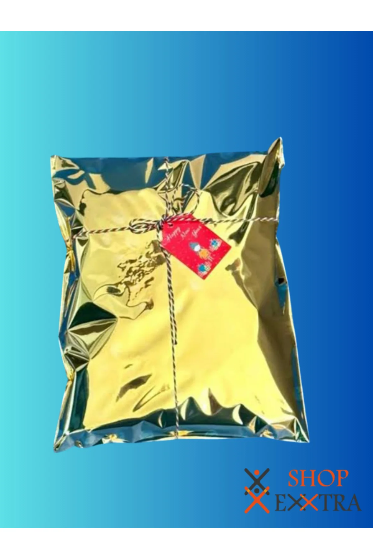 20x35 Cm Altın Sarı Gold 10 Adet Yapışkanlı Metalize Hediye Poşet