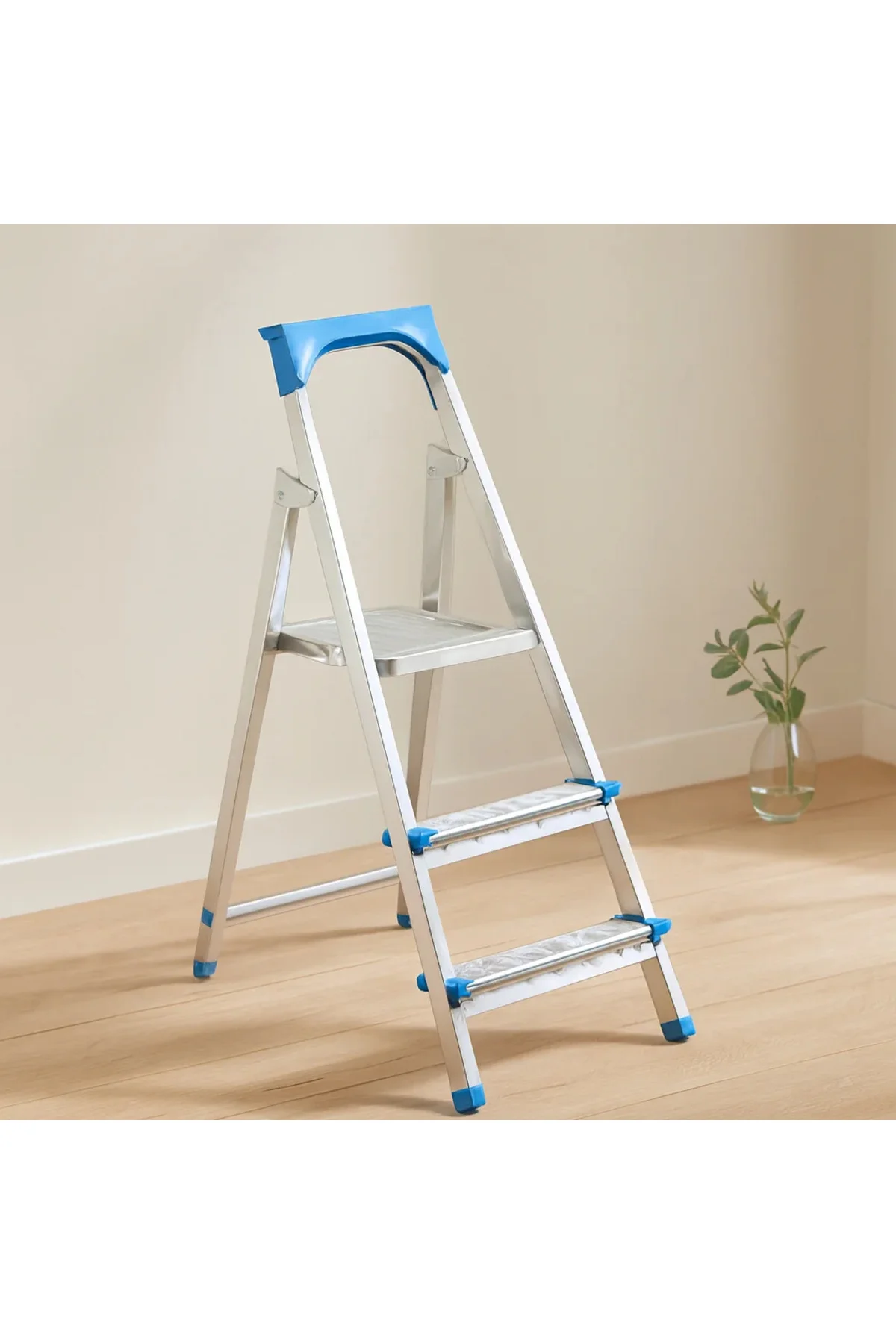 2+1 Basamaklı Metal Merdiven 60 cm - 120 kg