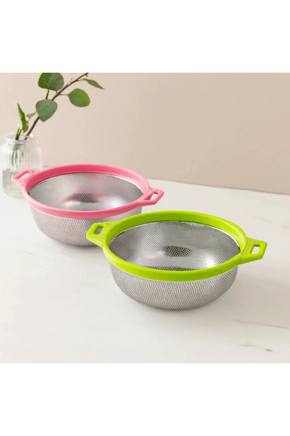 21 cm Kulplu Metal Süzgeç - Çelik Sepet 21 cm Kulplu Metal Süzgeç - Çelik Sepet