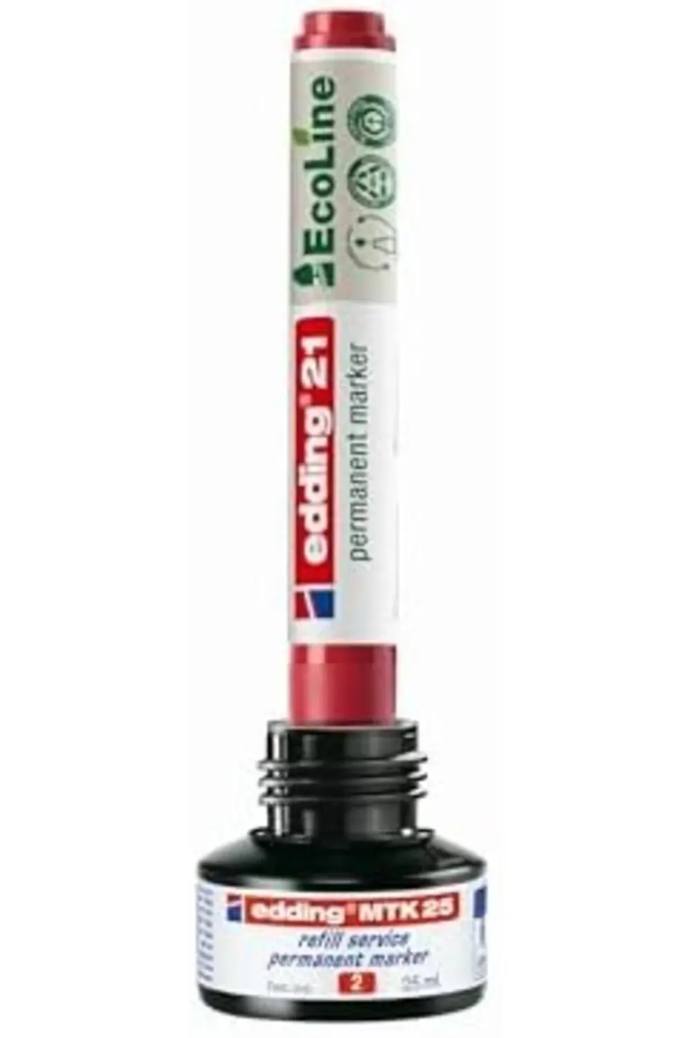 21 EcoLine permanent markör, 4'lü set, karışık renkler, yuvarlak