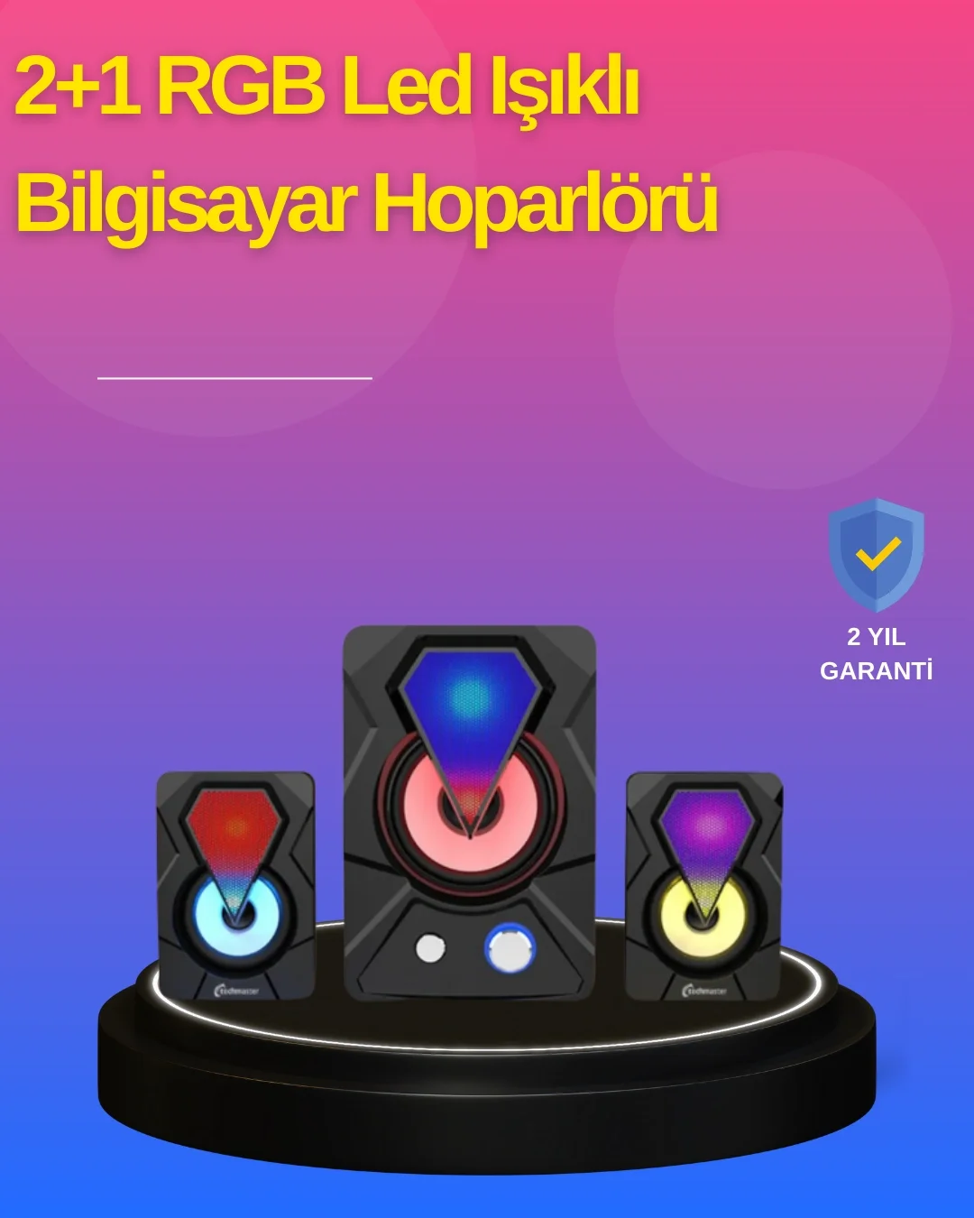2.1 Kanal RGB LED Oyun Hoparlörü Subwoofer Destekli Fiyatı, Yorumları ve Özellikleri