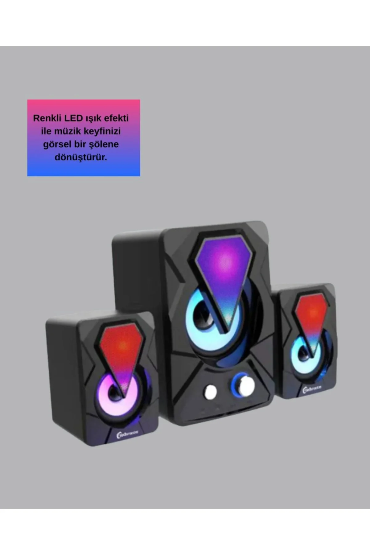 2.1 Kanal Rgb Led Oyun Hoparlörü Subwoofer Destekli