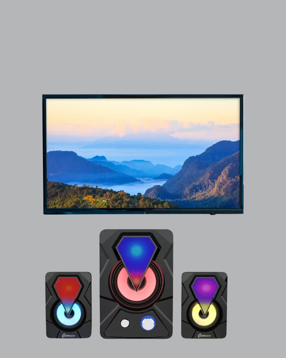 2+1 RGB LED Işıklı Güçlü Bas Sistemli Bilgisayar Hoparlörü