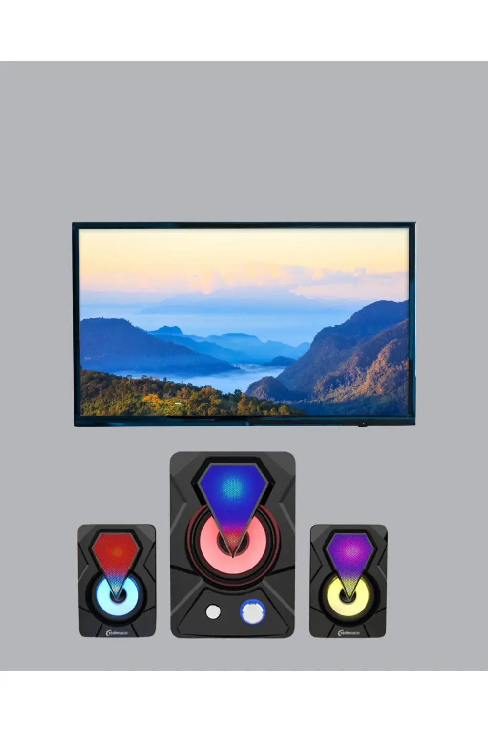 2.1 USB Bağlantılı Oyun Hoparlörü Renkli LED Işıklı