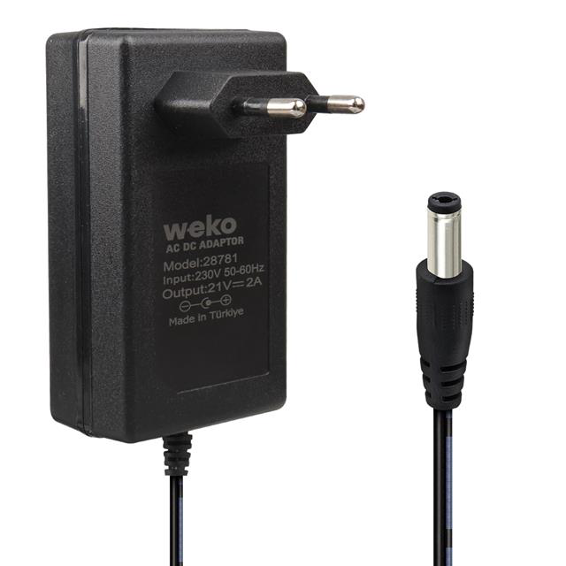 21 Volt - 2 Amper 5.5*2.5 Mm Uçlu Kırmızı Yeşil Ledli Priz Tipi Ş