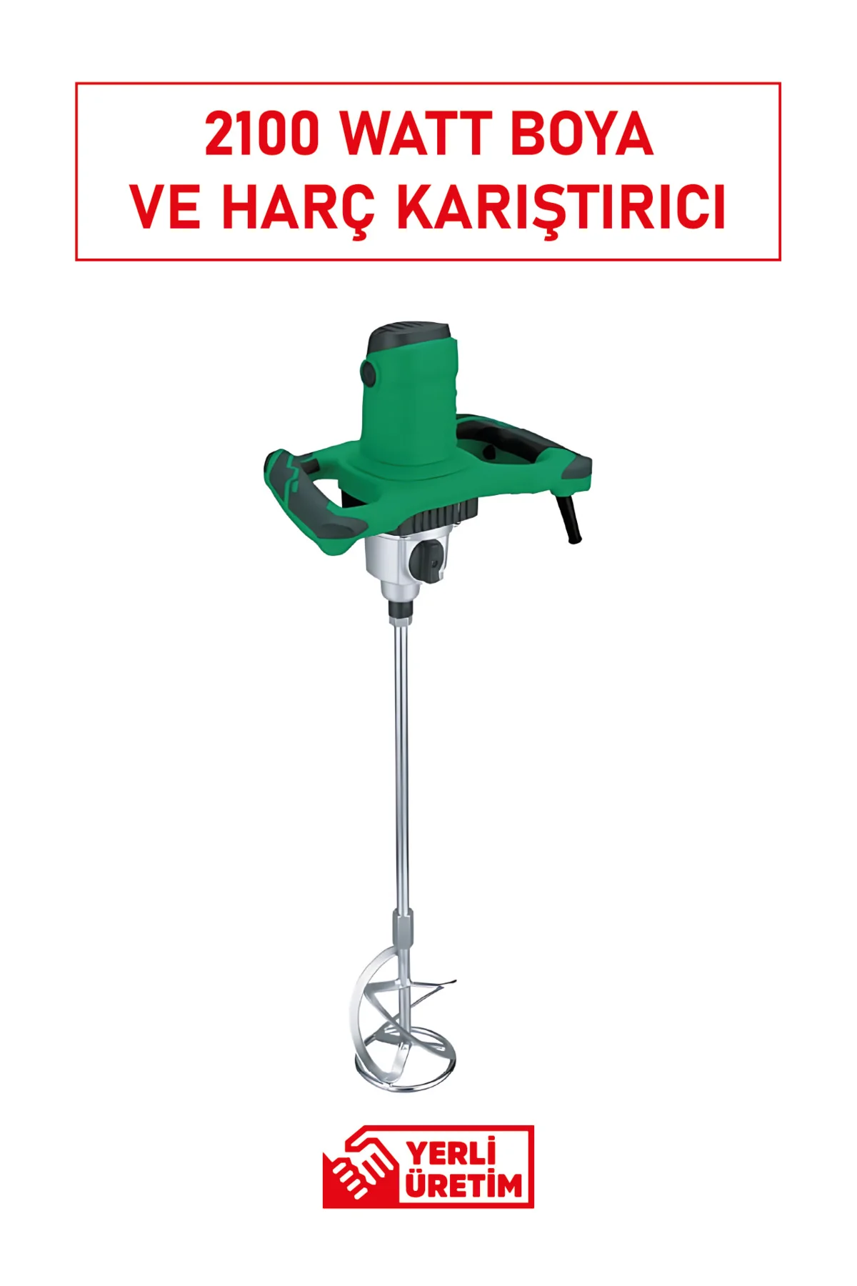 2100 Watt Profesyonel Boya ve Harç Karıştırıcı | Güçlü Motor, Erg