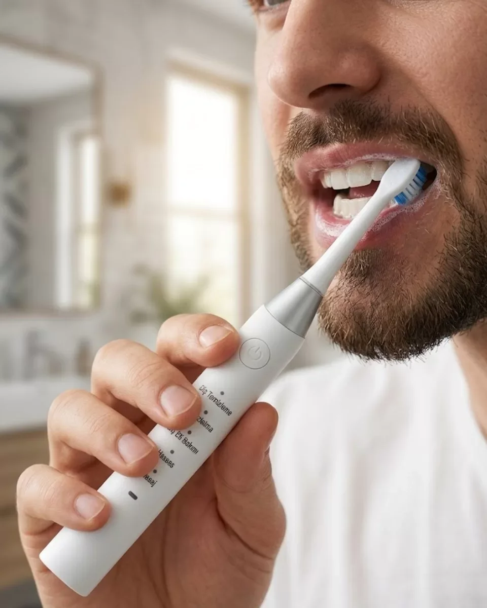 21000 Titreşimli Derin Temizlik Diş Fırçası - 5 Mod, 500mAh Batarya ve IPX7 Su Geçirmez