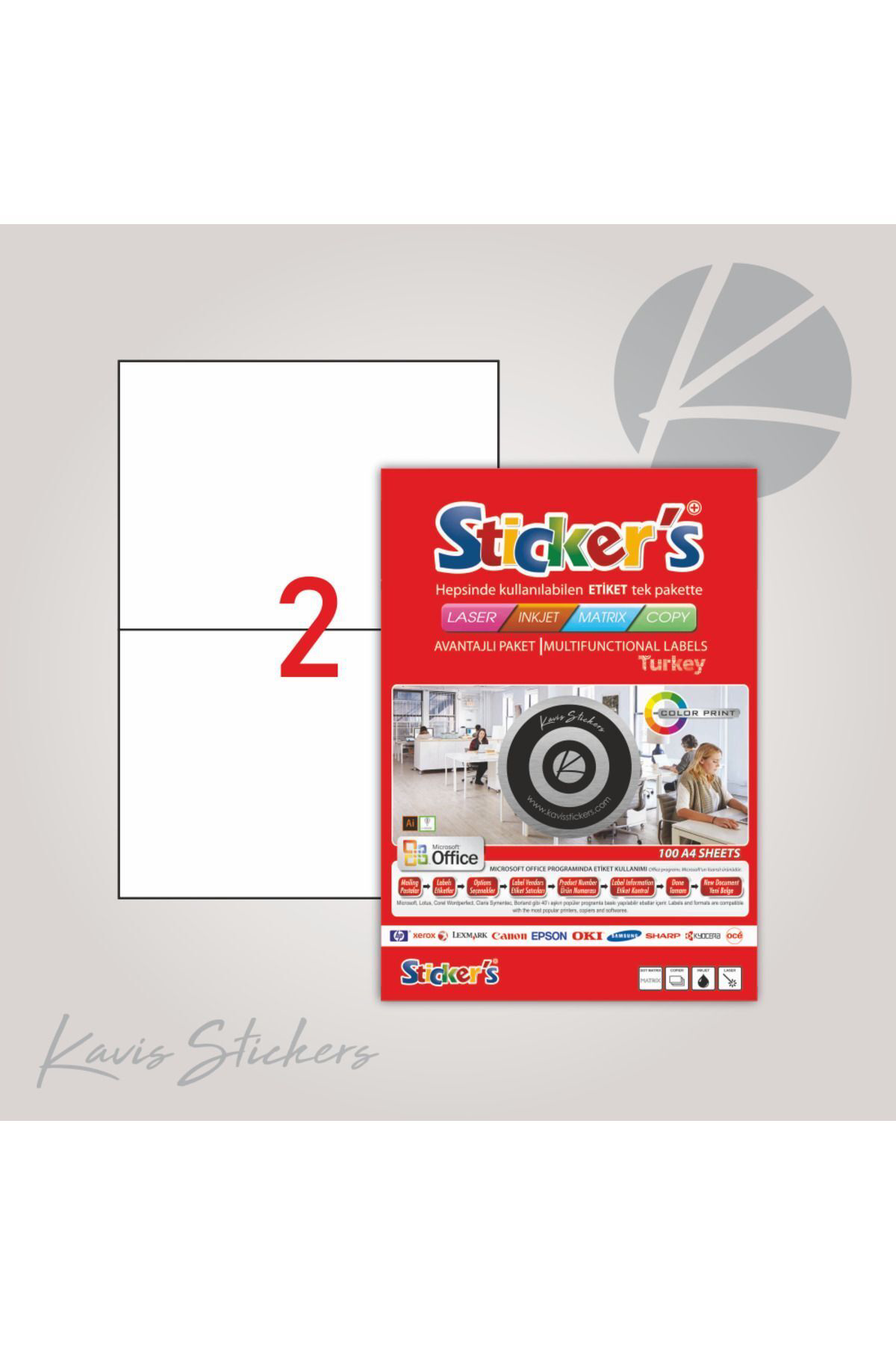 Lazeretiket 210X148,5 Mm. Düz Kesim A4 Stıcker Lazer Etiket