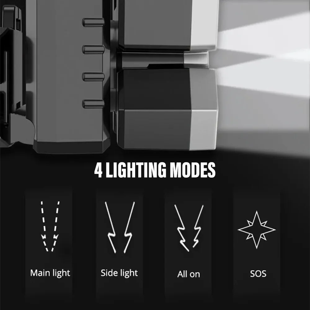 212 Model Şarjlı 5 Led 4 Modlu Cob Led cı Balıkçı Kamp Süper Kafa Lambası