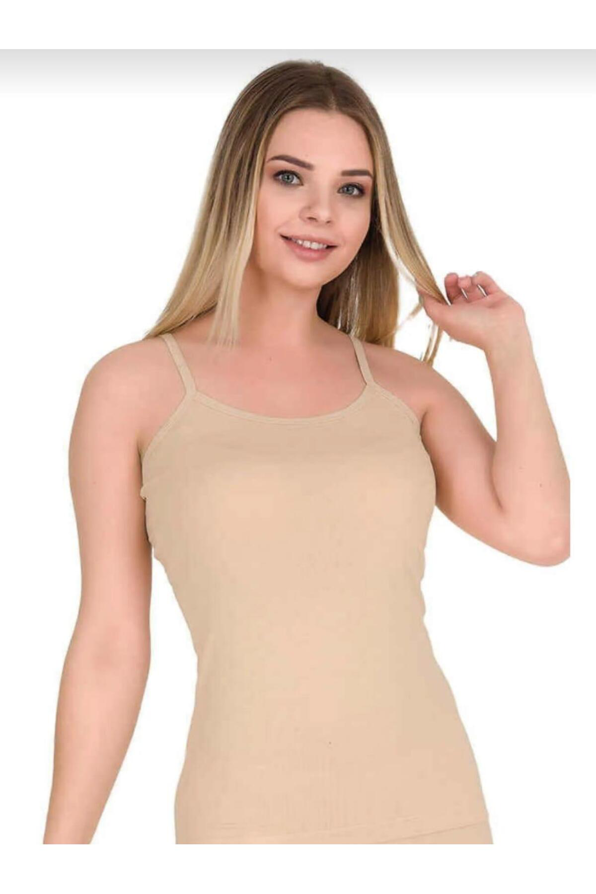 2128 KADIN LİKRALI İP ASKILI ATLET 12 ADET