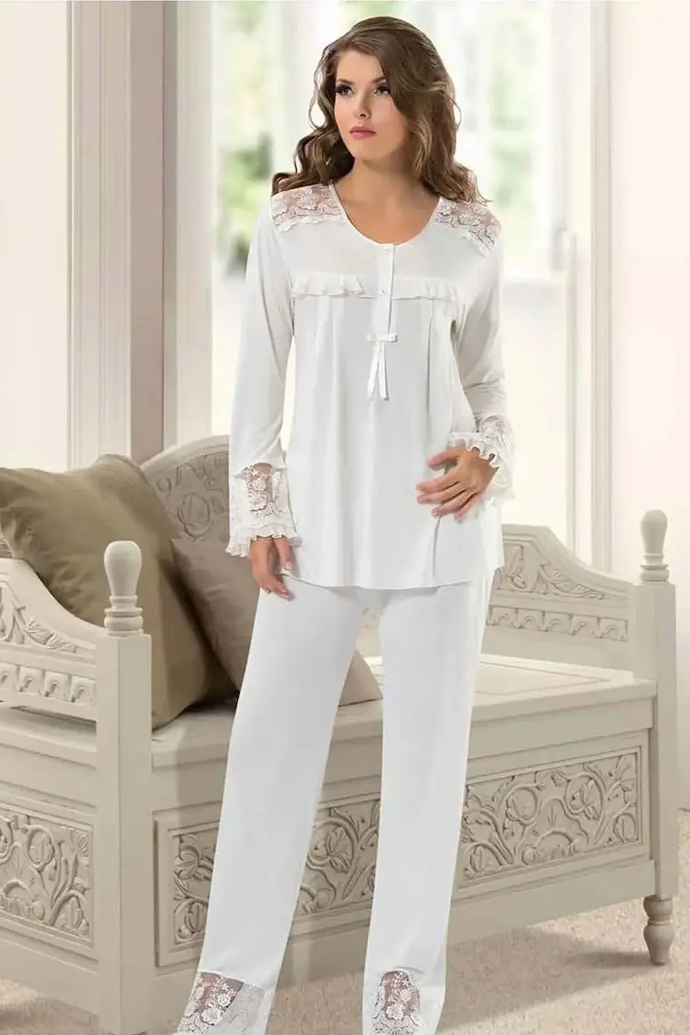 2130 Penye Pijama Takımı - - Pudra - S