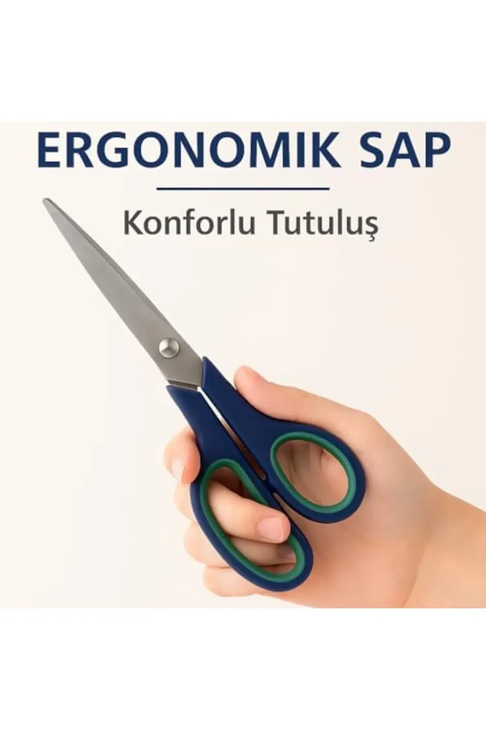 21.5 cm Paslanmaz Çelik Büyük Ofis – Ergonomik Kauçuk Saplı, Yeşi