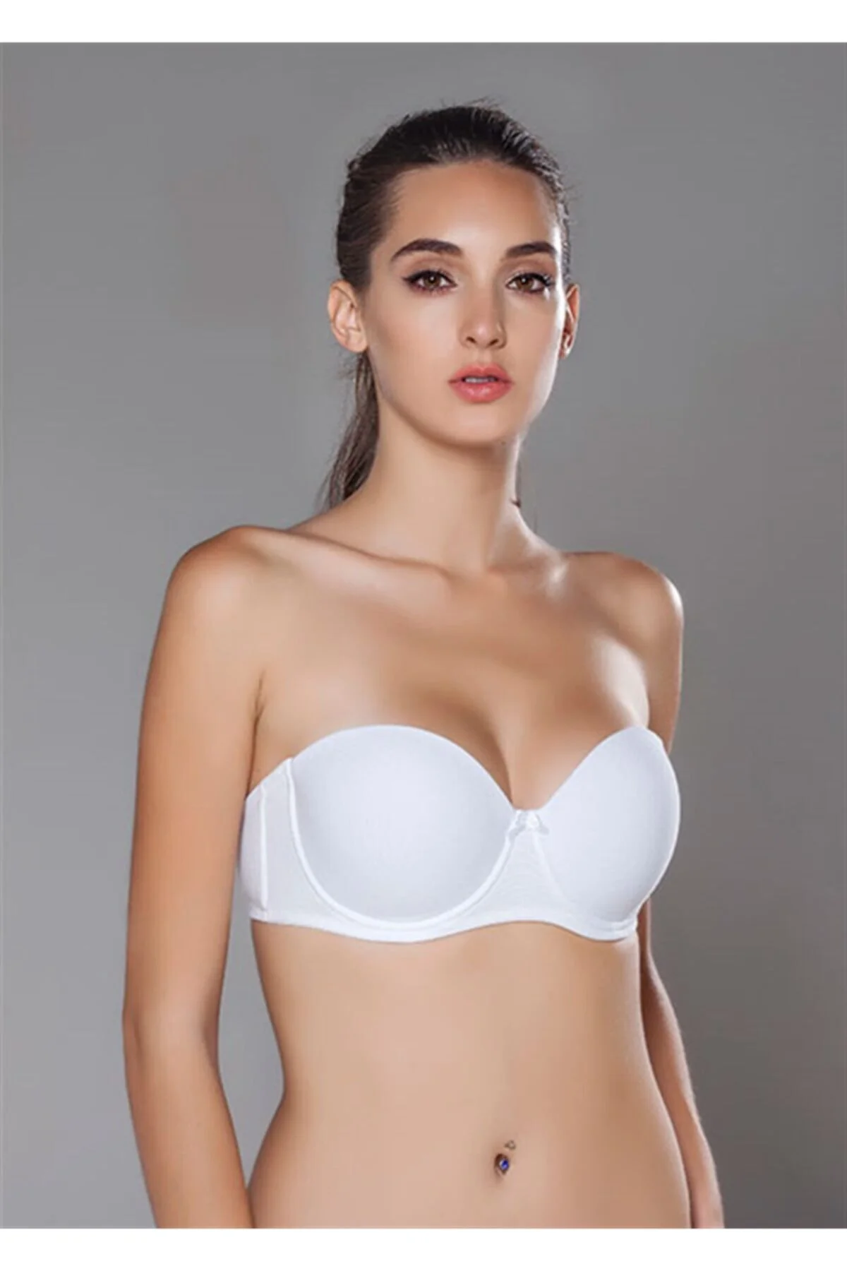 2153 Cotton Dolgusuz Straplez Sütyen Ten