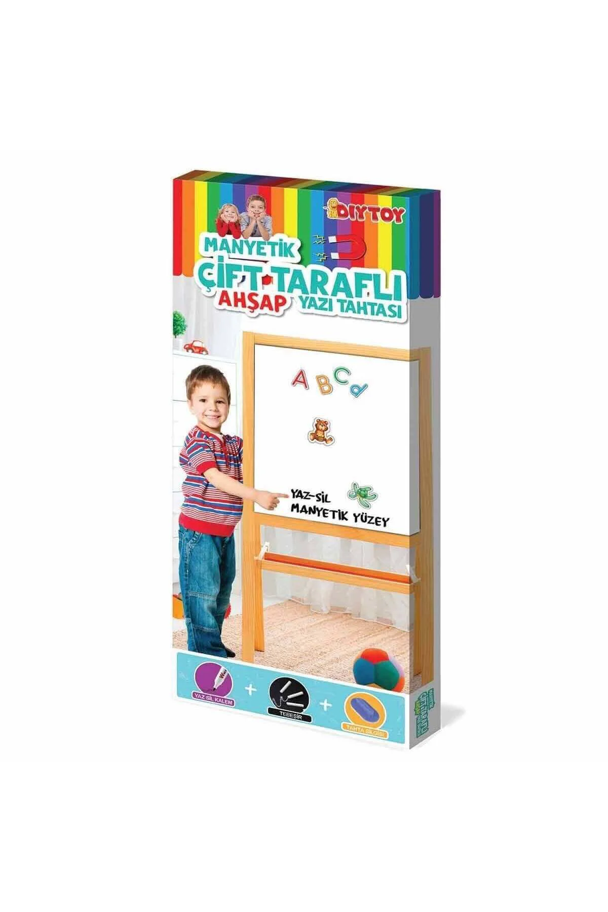 2195 Ayakli Çift Tarafli Manyetik Ahşap Yazi Tahtasi