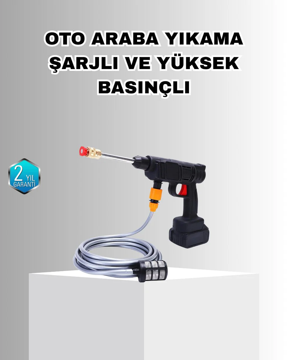21V Akülü Basınçlı Yıkama Makinesi - Çift Akü ve Hızlı Şarj ile Zorlu Kirleri Yok Edin
