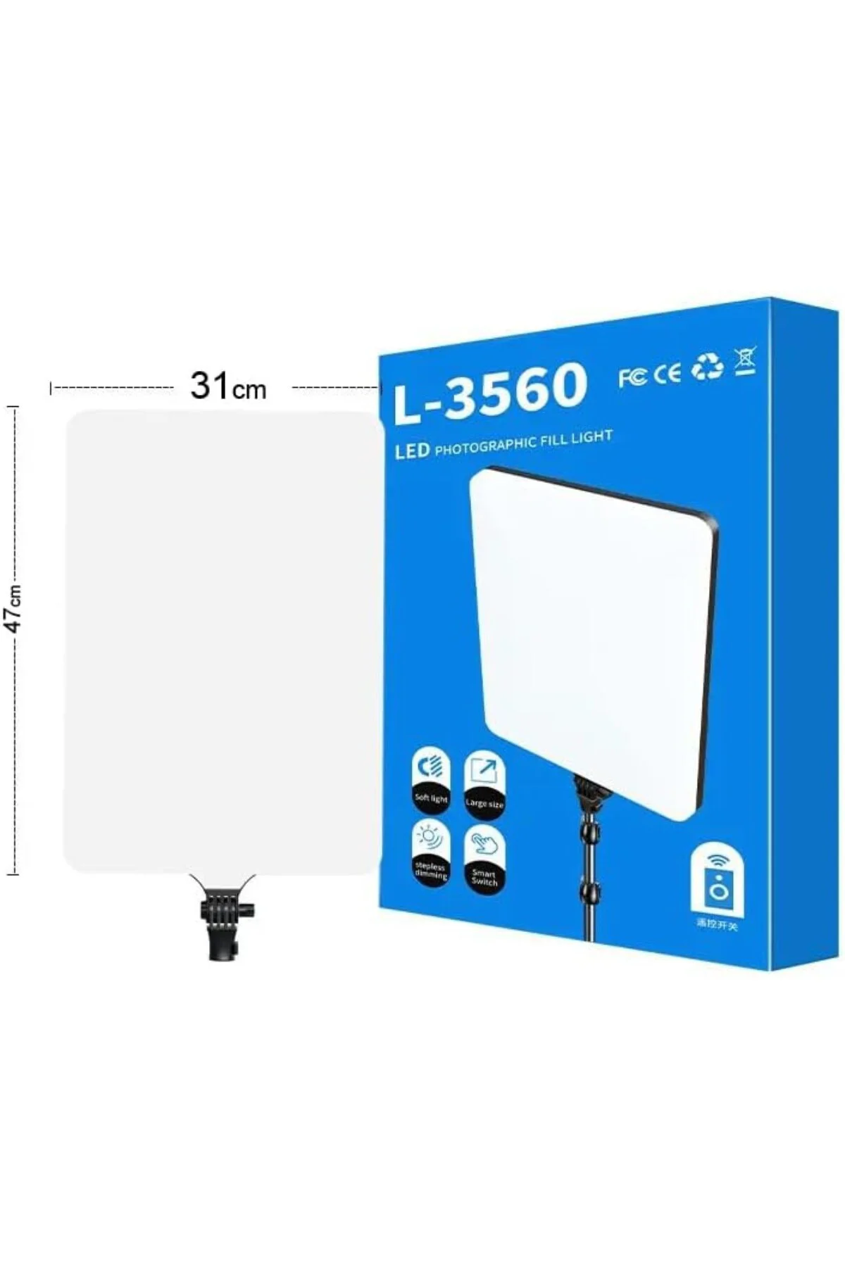 22 inch 47cm x 31cm Beyaz Led Aydınlatma Uzaktan Kumandalı Yayınc
