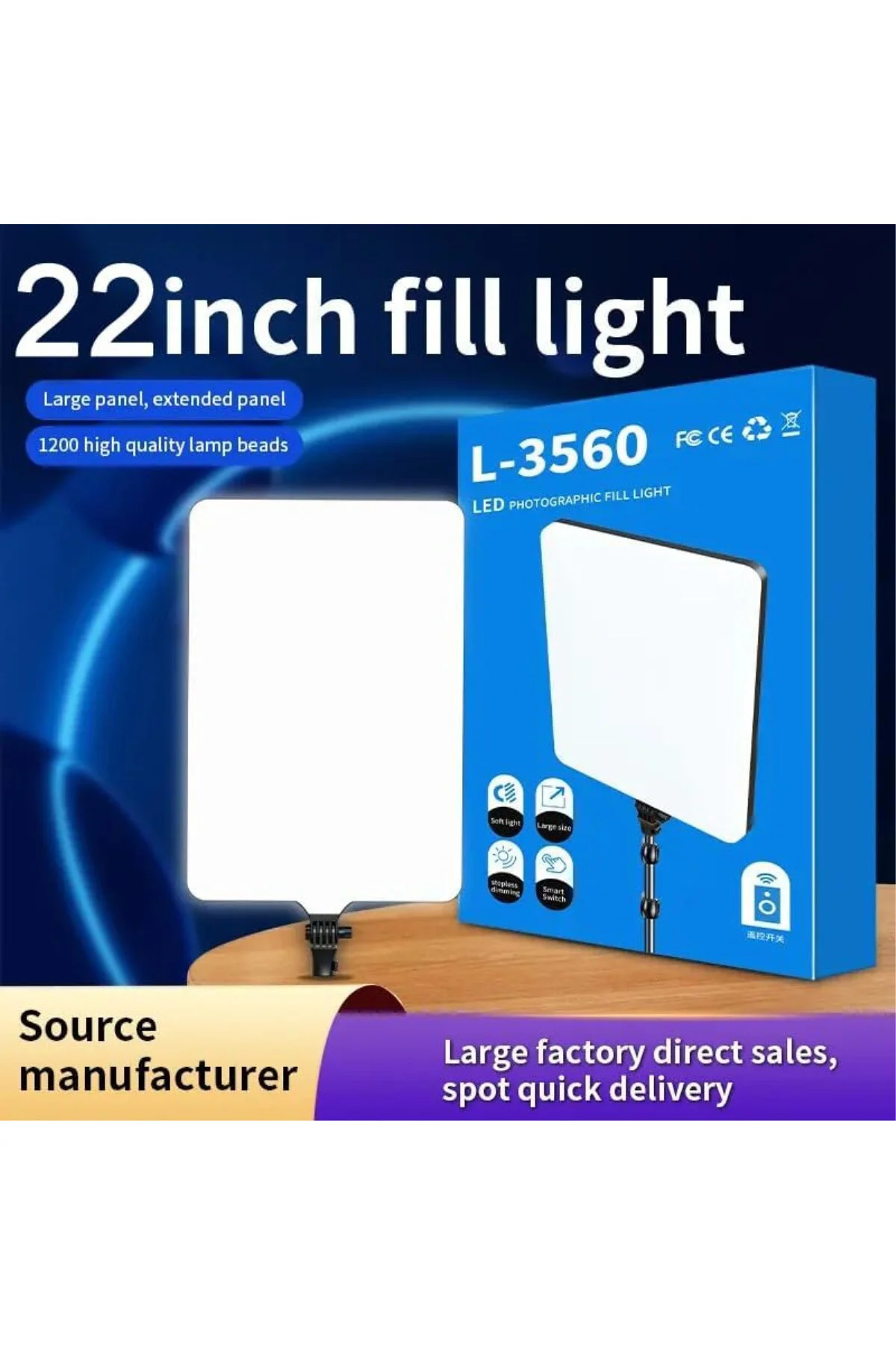 22 inch 47cm x 31cm Beyaz Led Aydınlatma Uzaktan Kumandalı Yayınc