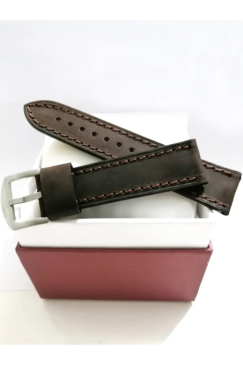 22 Milim Hakiki Deri Saat Kayışı 12