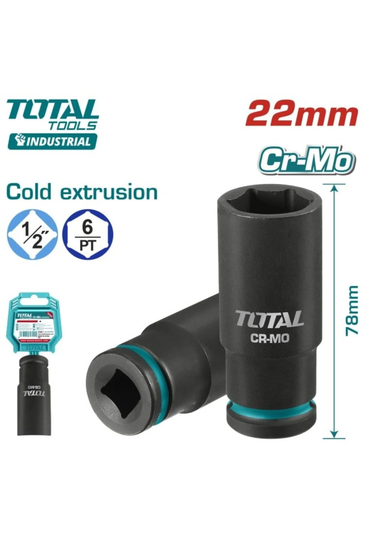 22 Mm 1/2 Altı Köşe Darbeli Derin Lokma THDIS12222L Fiyatı, Yorumları ve Özellikleri