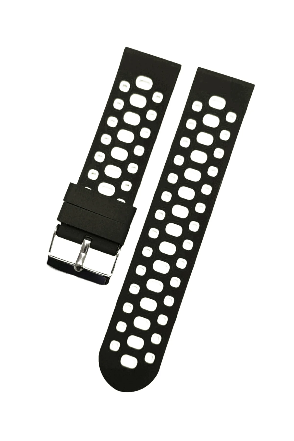 22 mm akilli-saat-icin-22mm--desenli-siyah beyaz -silikon-saat-ko
