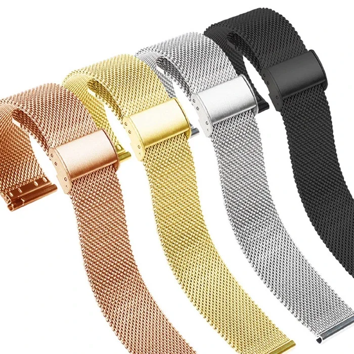 22 mm Milano Metal Saat Kordonu - Gear S3/Watch4/GT2/GT2e 46 mm Uyumlu Klasik Kopça