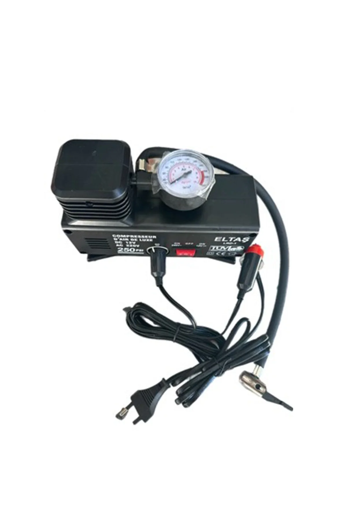 220 Volt-12 Volt 250 Psi Psi Kompresör Lastik Hava Şişirme Oto Pompası Fişli Çakmaklıklı Fiyatı, Yorumları ve Özellikleri
