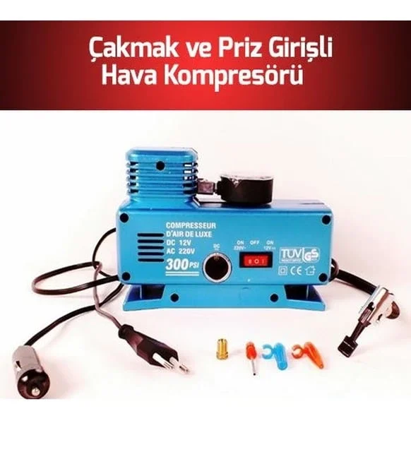 220 Volt-12 Volt 250 Psi Geniş Uygulama Yelpazesi Kompresör Lastik Hava Şişirme Oto Pompası Fiyatı, Yorumları ve Özellikleri