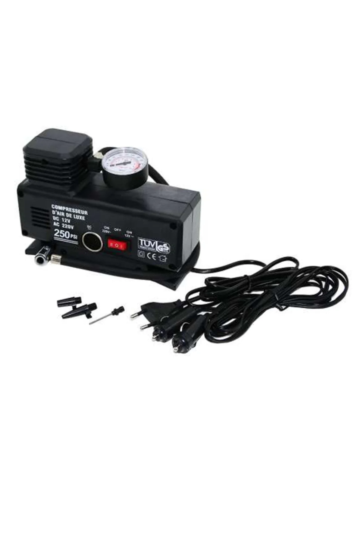 220 Volt-12 Volt 250 Psi Psi Kompresör Lastik Hava Şişirme Oto Pompası Fişli Çakmaklıklı Fiyatı, Yorumları ve Özellikleri