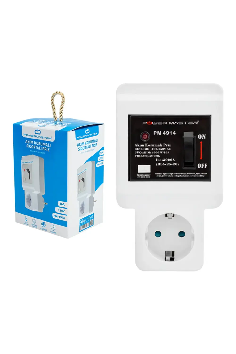 220 VOLT 16 AMPER TEKLİ AKIM KORUMALI SİGORTALI PRİZ (4178)