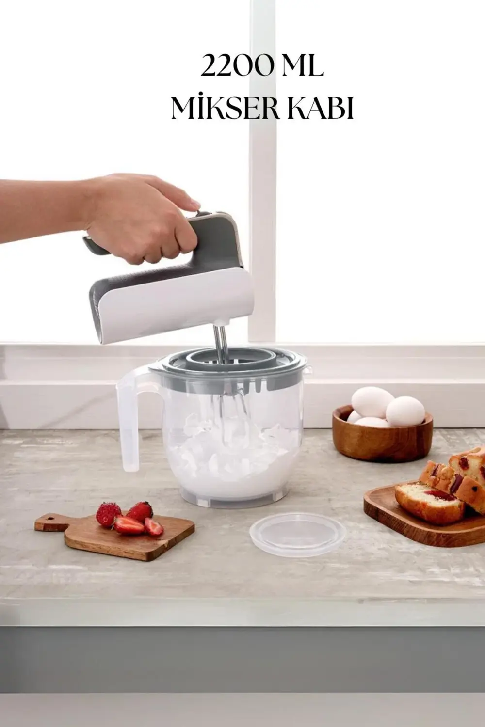 2200 Ml Mikser Kabı Mavi & Ölçü Kabı & Saklama Kabı