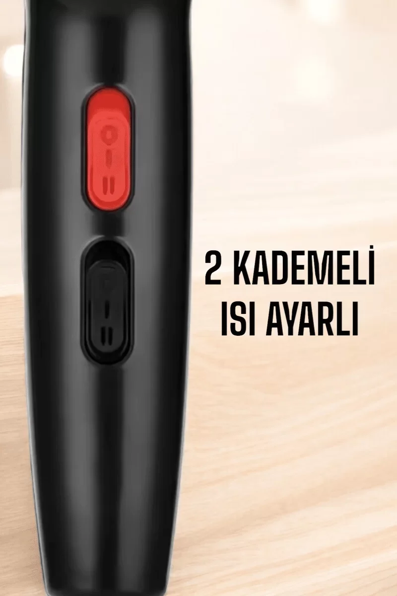 2200 Watt Güçlü AC Motorlu Saç Kurutma Makinesi - Soğuk Üfleme Özelliği