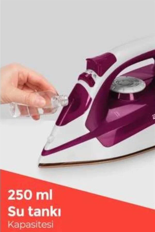 2200W Seramik Kaplama Buharlı Ütü - Estetik Tasarım, 360 Dönüş ve Şok Buhar Gücü