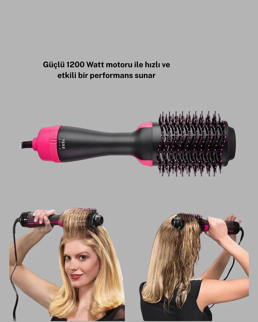 220°C Profesyonel Fön Tarağı – Negatif İyon Teknolojili, 3 Isı Ka