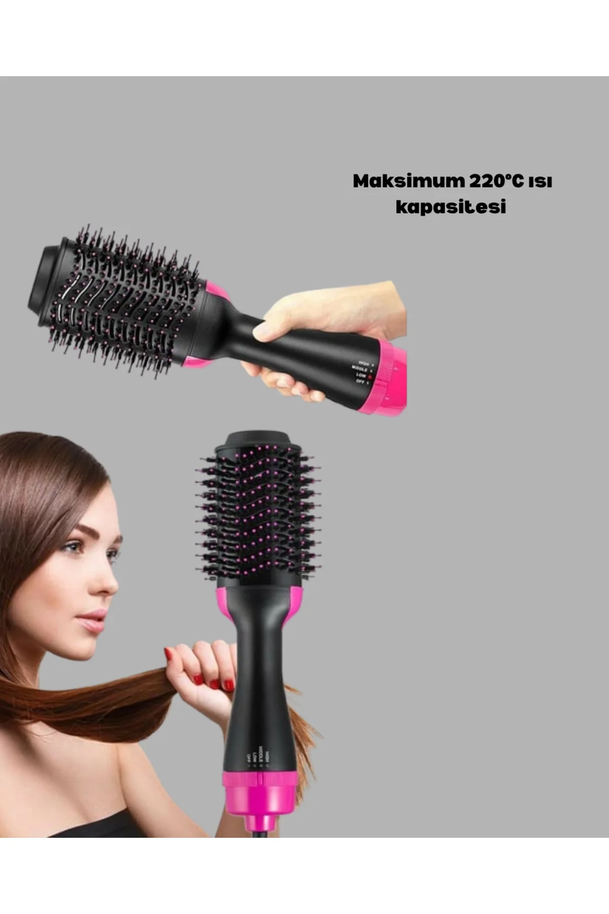 220°C Profesyonel Fön Tarağı – Negatif İyon Teknolojili, 3 Isı Ka