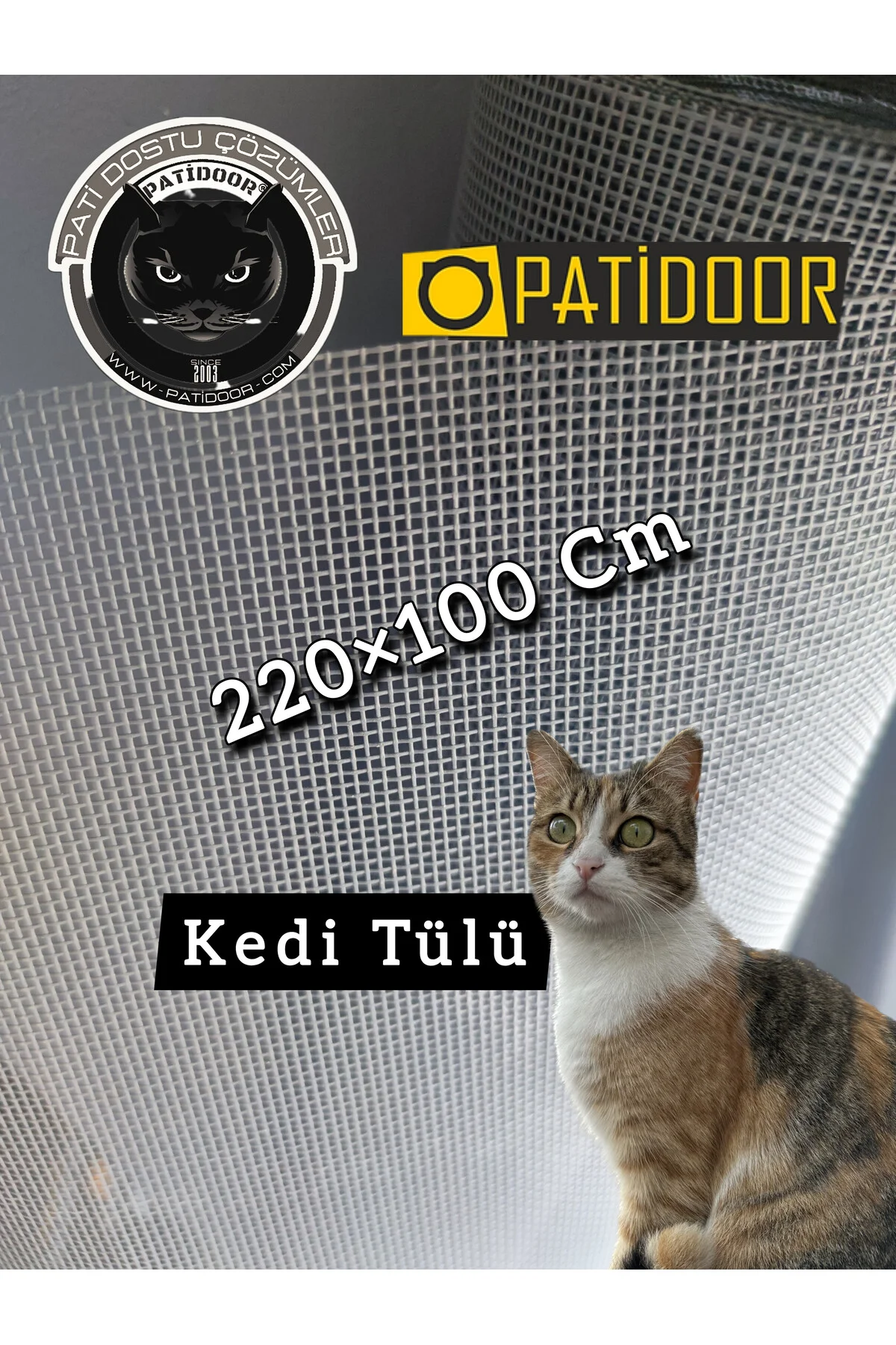 220x100 Cm Sineklik /Kedi Sineklik/Pettül /Kedi Sinekliği / Yırtılmaz Tül / Kedi Tülü