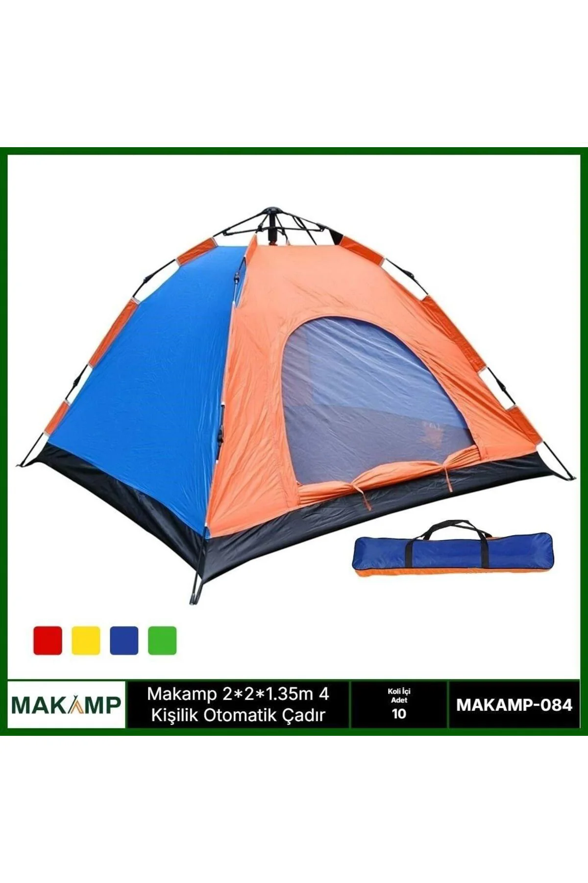 2.2*2.5*1.35m 4 Kişilik Otomatik Çadır