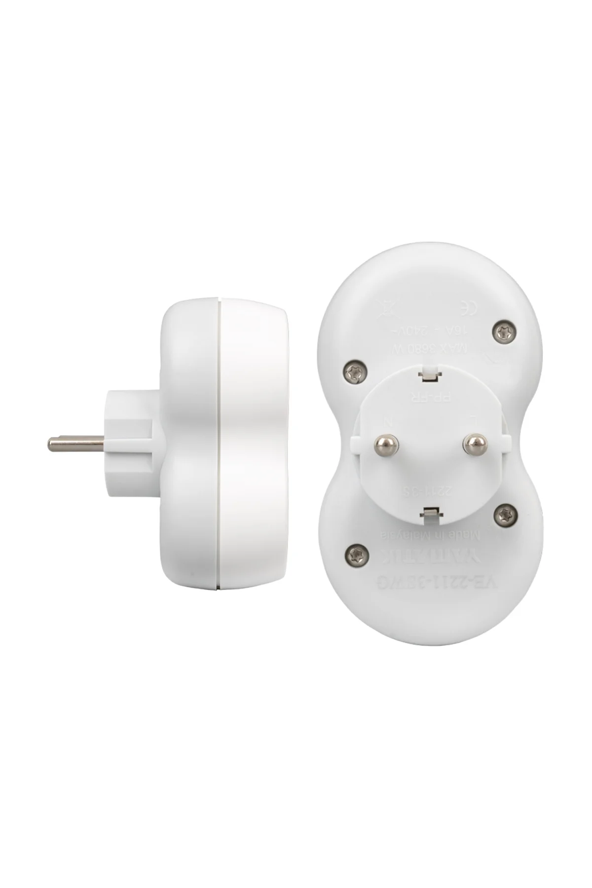 22539 VE- 2211-3SWG A CLASS 2Lİ DİKEY ÇOKLU PRİZ (MADE IN MALAYSIA)