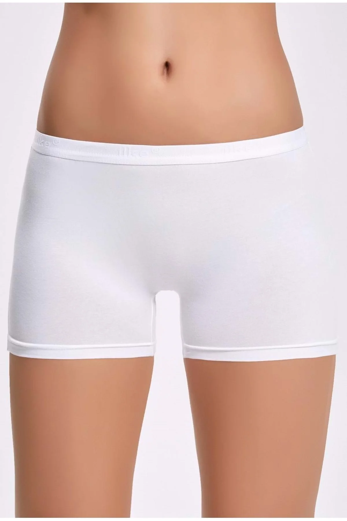 2255 Modal Likralı Şort - Beyaz - Xl