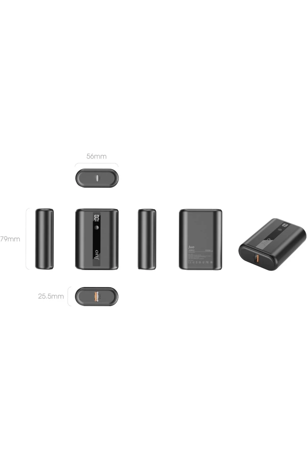 22.5W 10000mAh Led Ekranlı Mini Powerbank Taşınabilir Hızlı Şarj 
