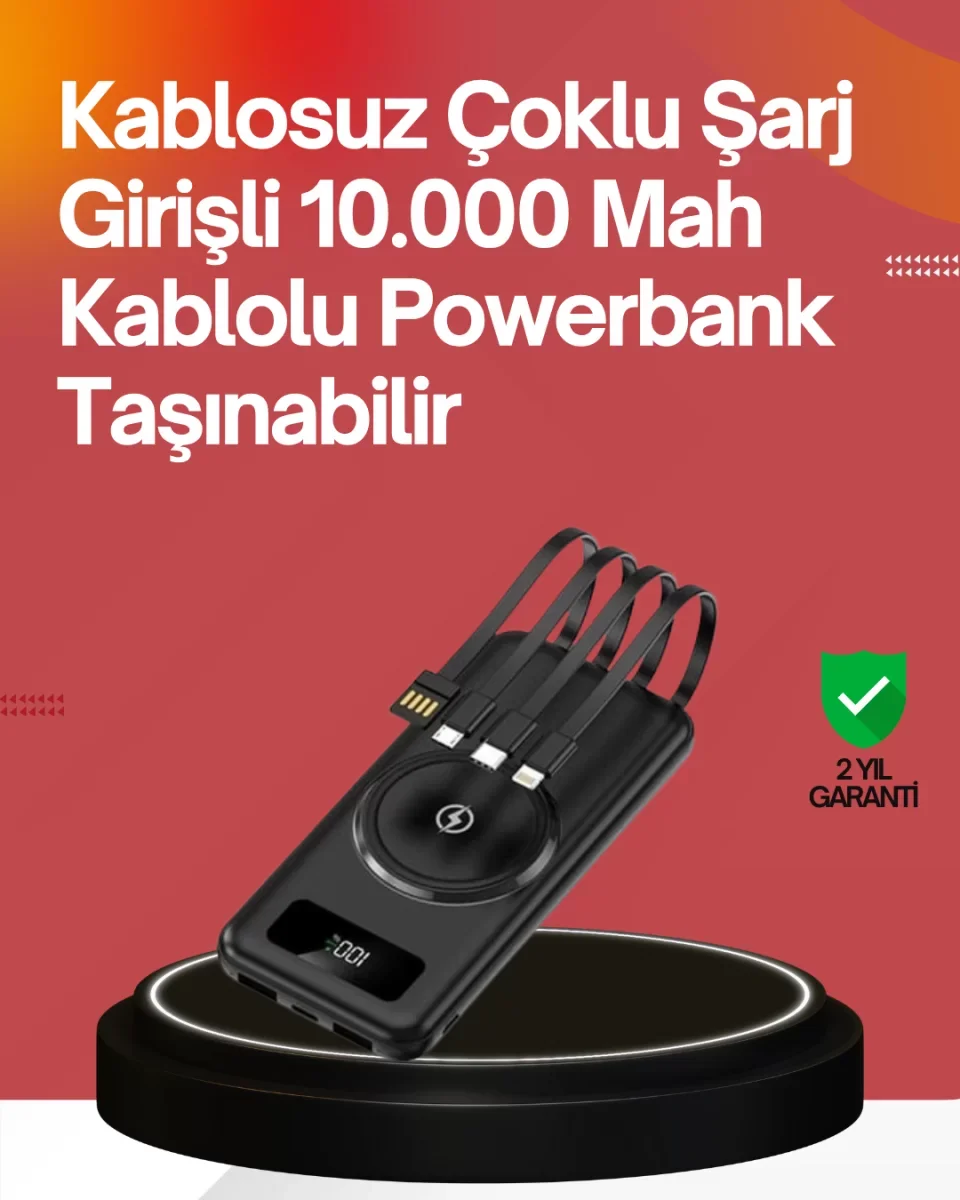 22.5W Hızlı + 15W Kablosuz Şarj – Akıllı Powerbank ile Her An Ene