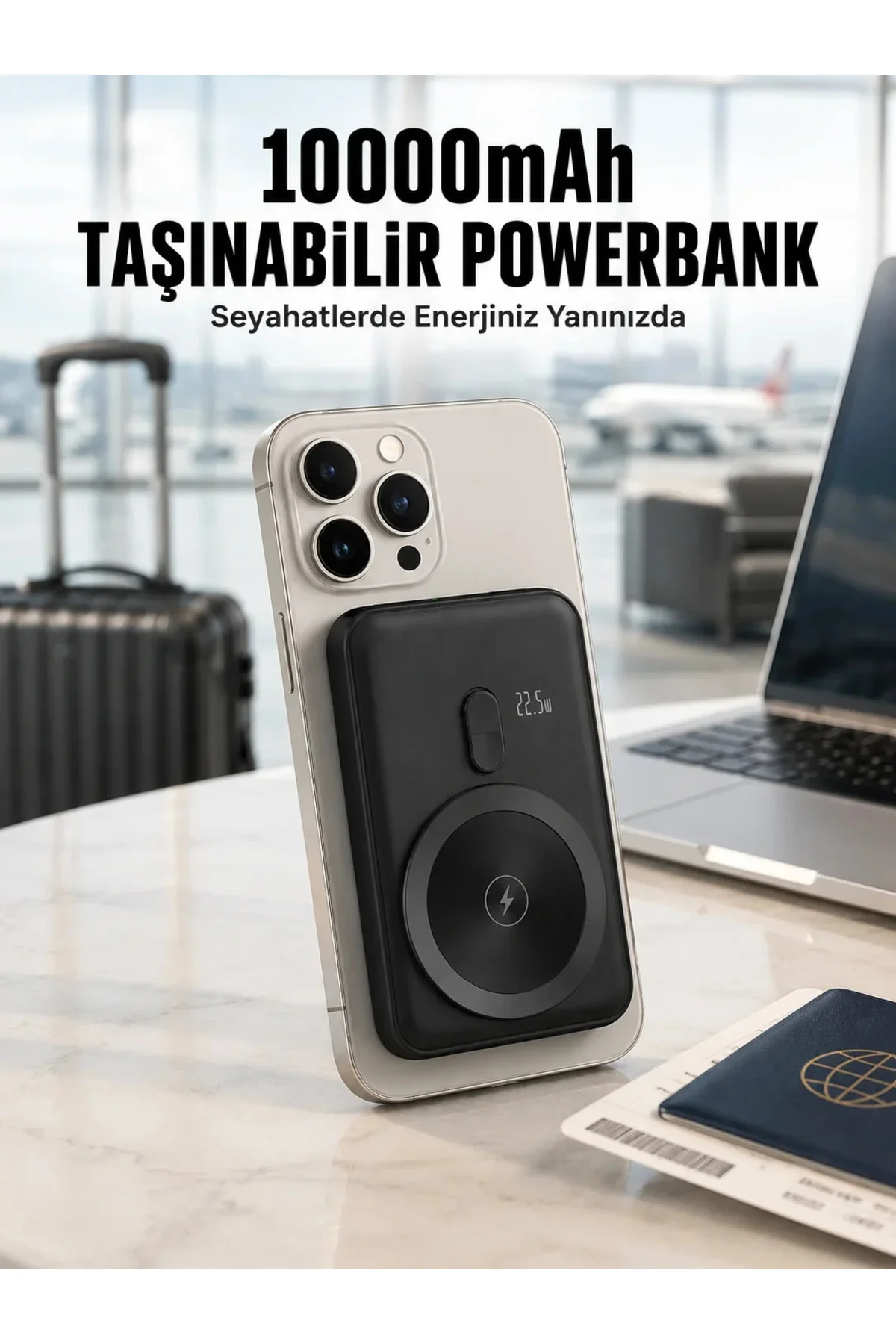 22.5W Hızlı Şarj Destekli Manyetik Powerbank Kompakt Tasarım Yeni Nesil 22.5W Hızlı Şarj Destekli Manyetik Powerbank Kompakt Tasarım Yeni Nesil