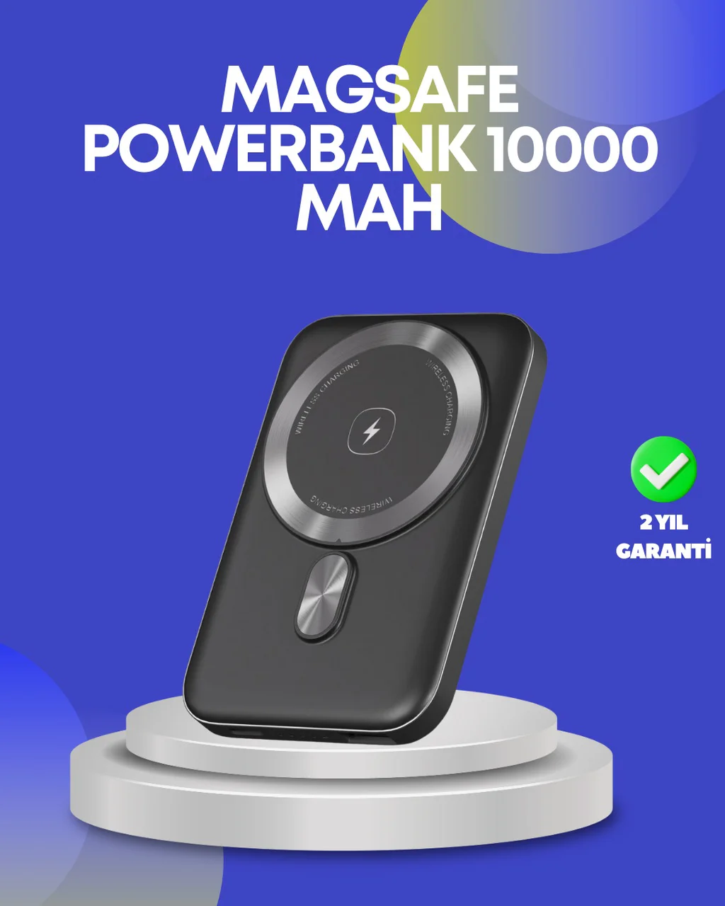22.5w Hızlı Şarj Destekli Manyetik Powerbank Kompakt Tasarım renk
