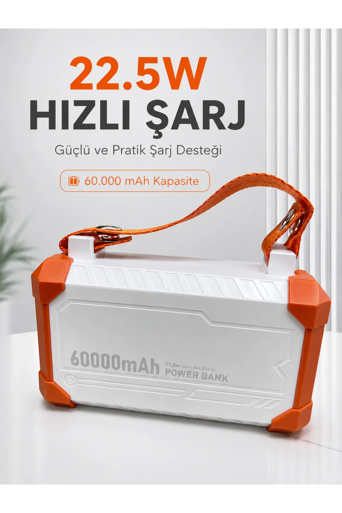 22.5W Hızlı Şarj Destekli 60000 mAh Powerbank 4 Dahili Kablolu Çoklu USB Type-C Çıkışlı Güç Bankası 22.5W Hızlı Şarj Destekli 60000 mAh Powerbank 4 Dahili Kablolu Çoklu USB Type-C Çıkışlı Güç Bankası