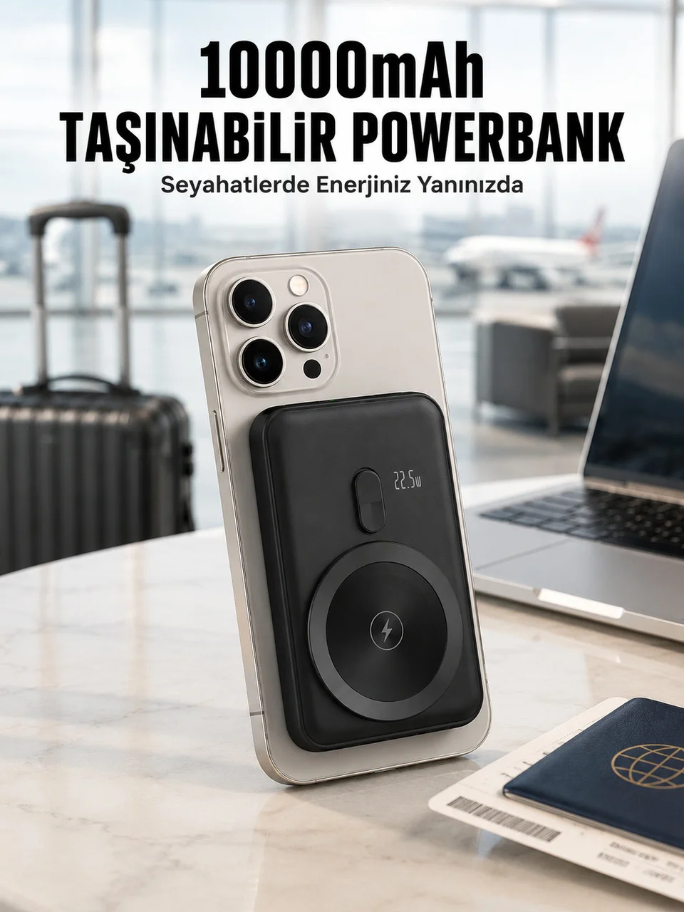 22.5w Hızlı Şarj Destekli Manyetik Powerbank Kompakt Tasarım Yeni Nesil - Lisinya Diğer