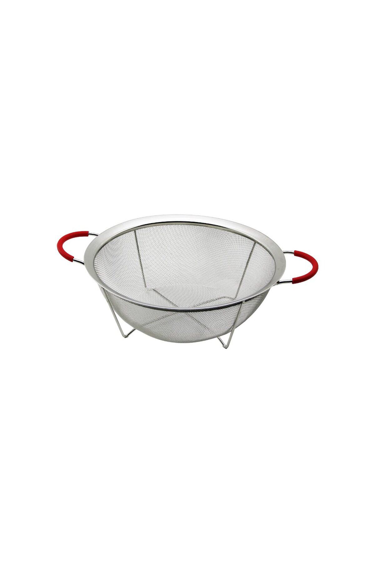 Ok Aksesuar 22Cm Tel Sepet Metal Süzgeç Silikon Kilifli Kulp Metal Çerçeve -