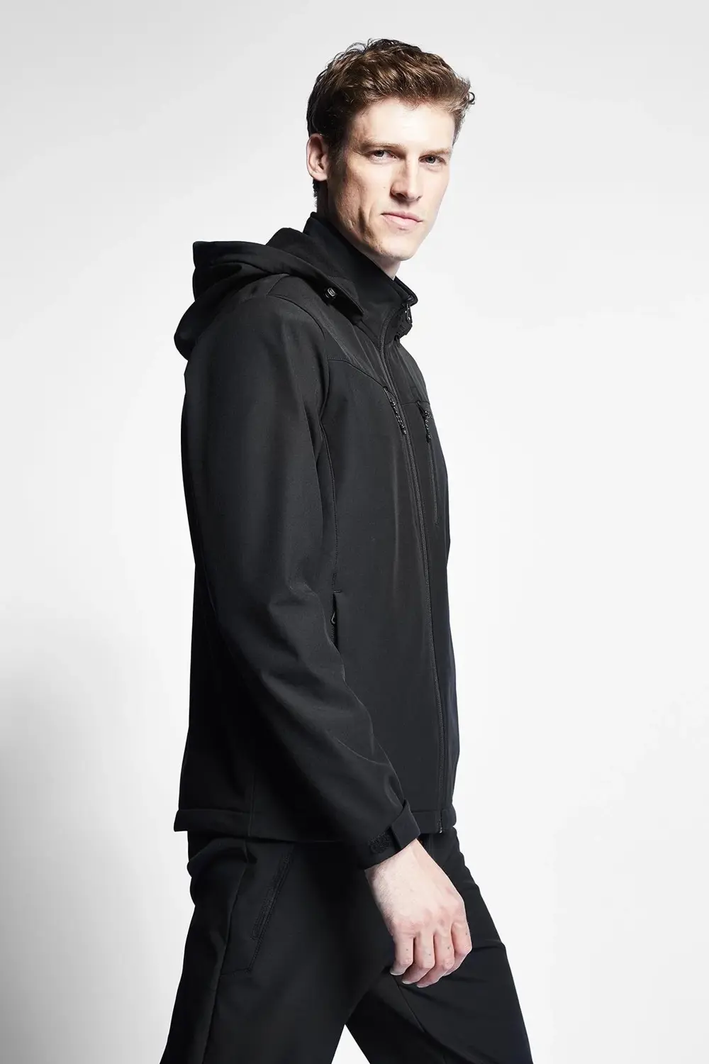 22k-1065 Softshel Erkek Fermuarlı Kapüşonlu Sweatshirt 22ktep0010