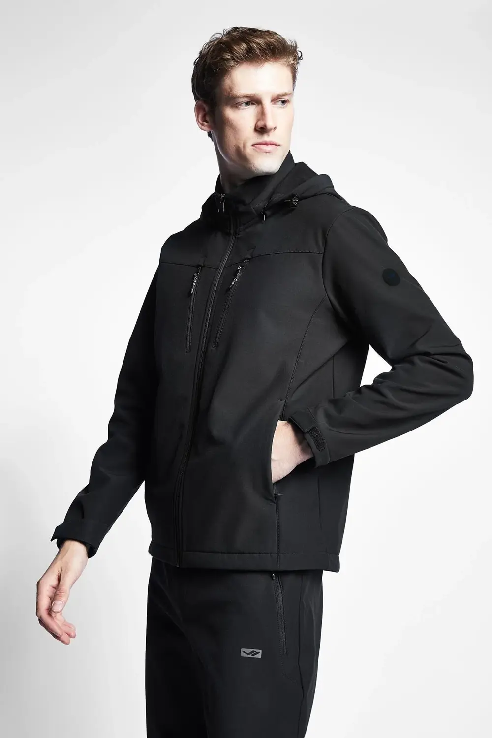 22k-1065 Softshel Erkek Fermuarlı Kapüşonlu Sweatshirt 22ktep0010