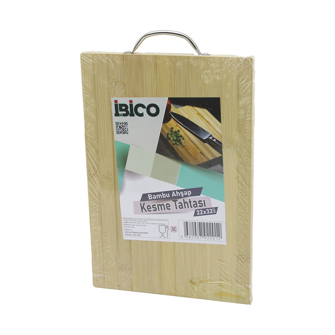 22X32 X 1.7CM LUX AHŞAP BAMBU KESİM PANOSU - KESME TAHTASI METAL 