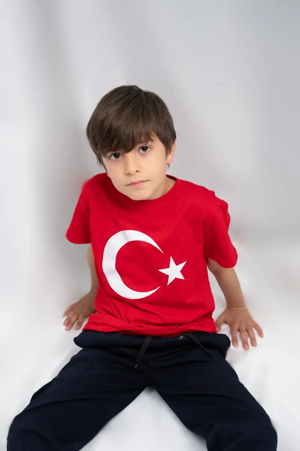 23 Nisan 19 Mayıs 29 Ekim Ay Yıldız T-shırt Türk Bayrak Baskılı P