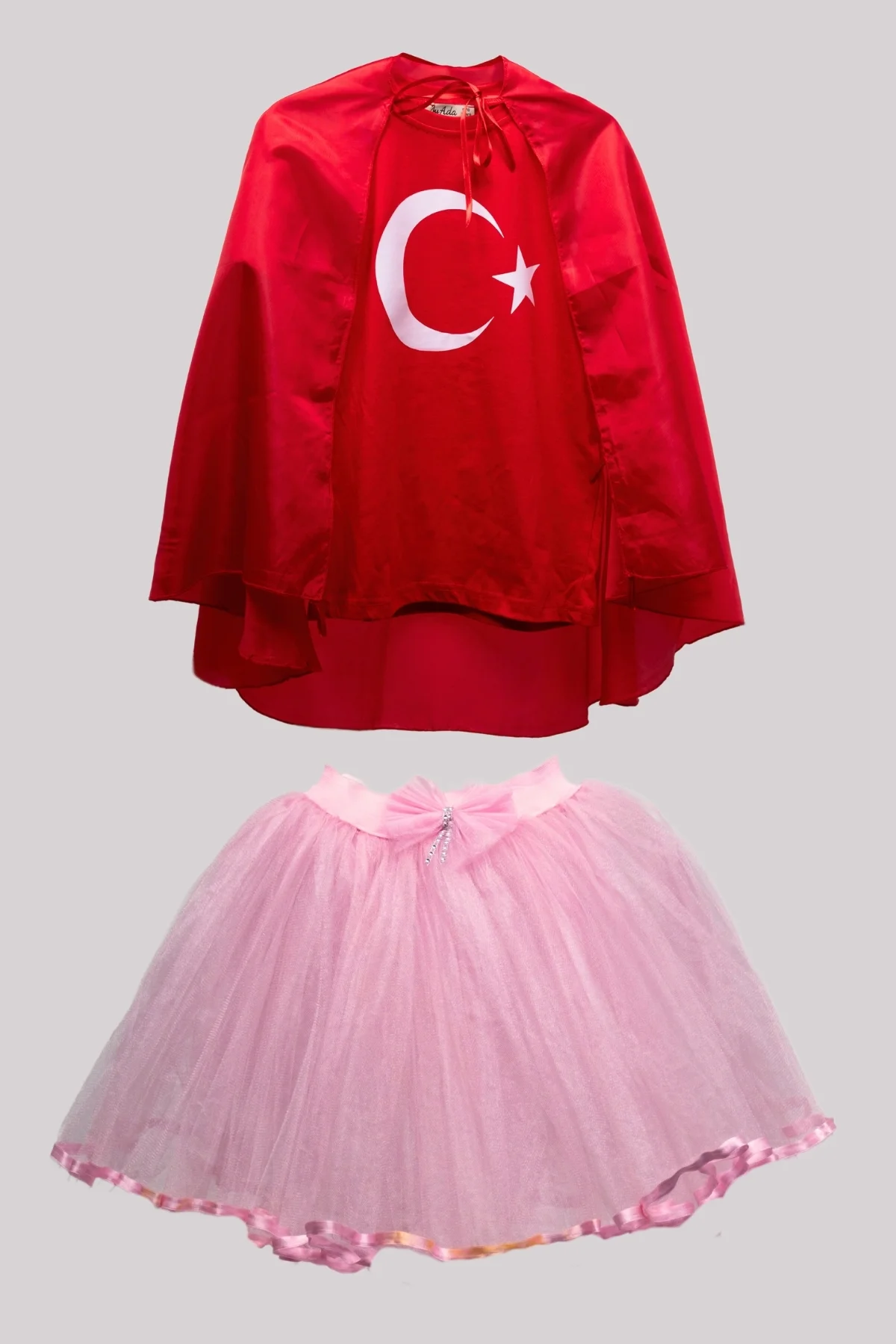 23 Nisan 19 Mayıs 29 Ekim Ay Yıldız T-shırt Türk Bayrak Baskılı Pelerin Gösteri Kostümü Tütü Etek